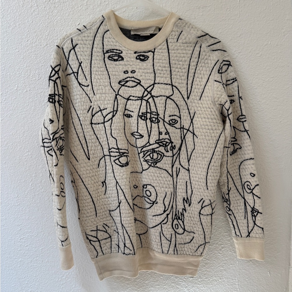 Stella McCartney line drawn face sweater